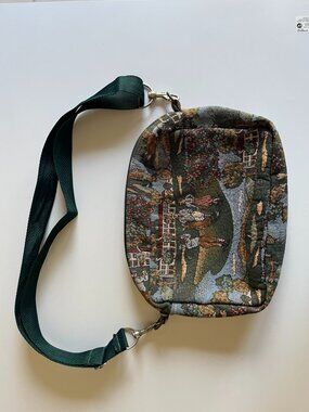 Vintage Tapestry Bag by Holdings Fine Accessories Golf Embroidered Crossbody Bag